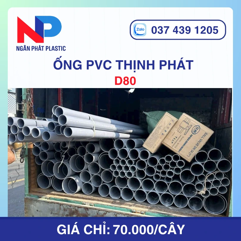 Ống Nhựa uPVC D80 Thịnh Phát